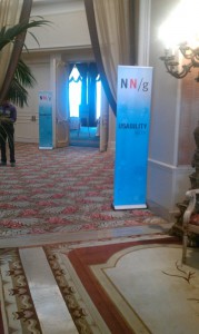 Hallway with Nielsen Norman Group banners