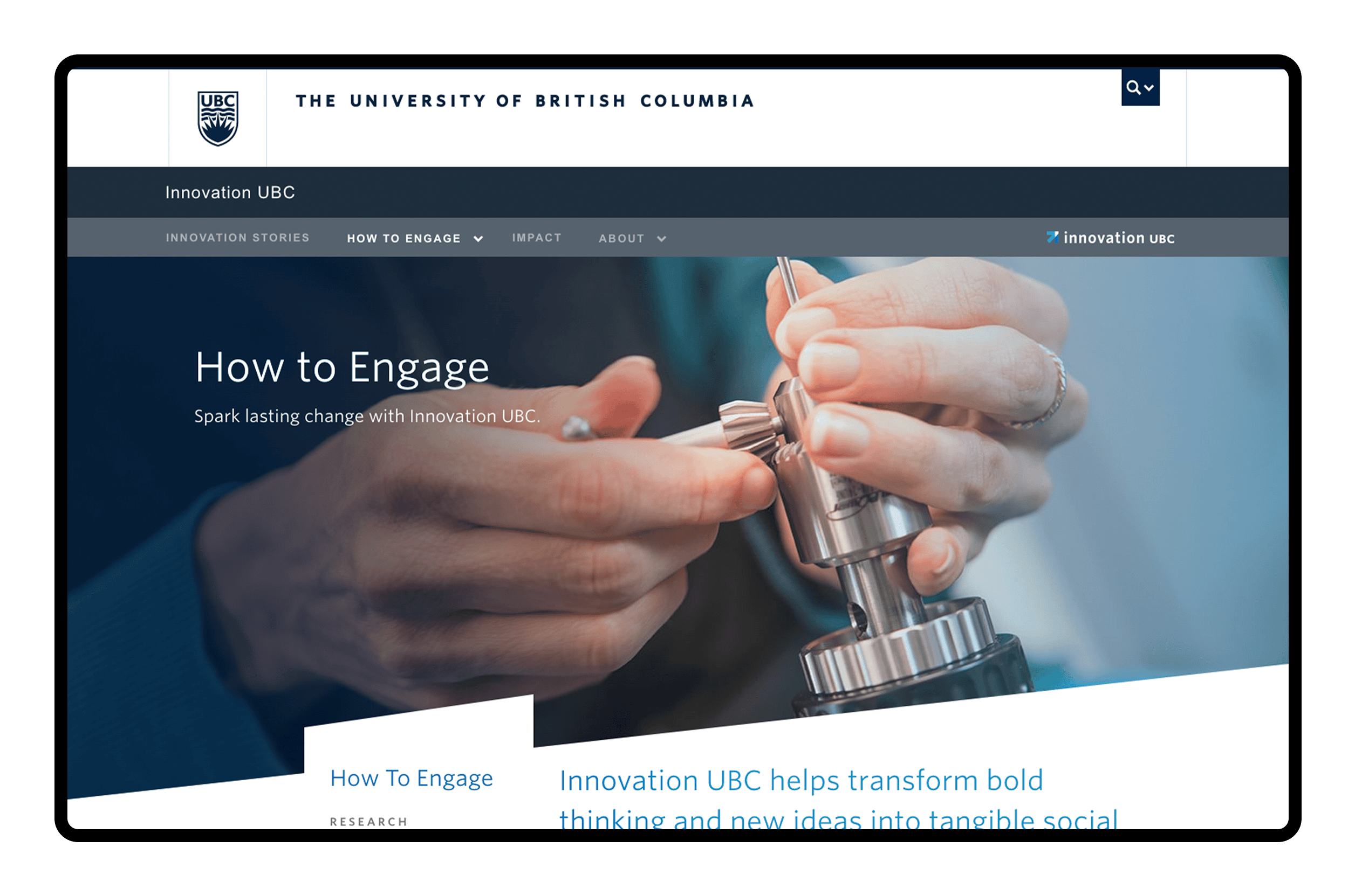 R01 UBC Innovations Website How To Engage Desktop V00 ST