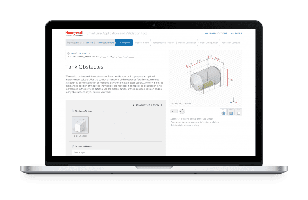 Honeywell Smartline webpage on laptop