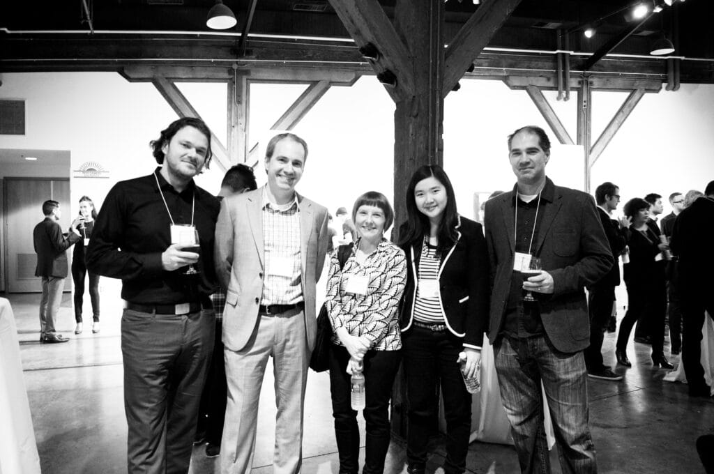 Photo of OXD staff in black and white
