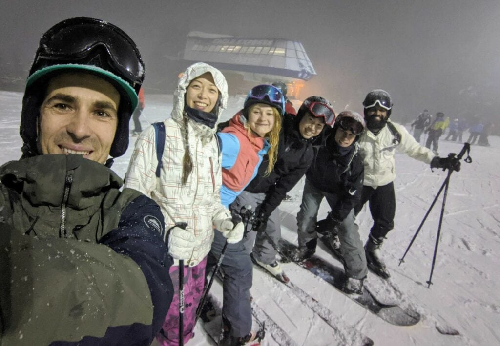 Photo of OXD staff skiing