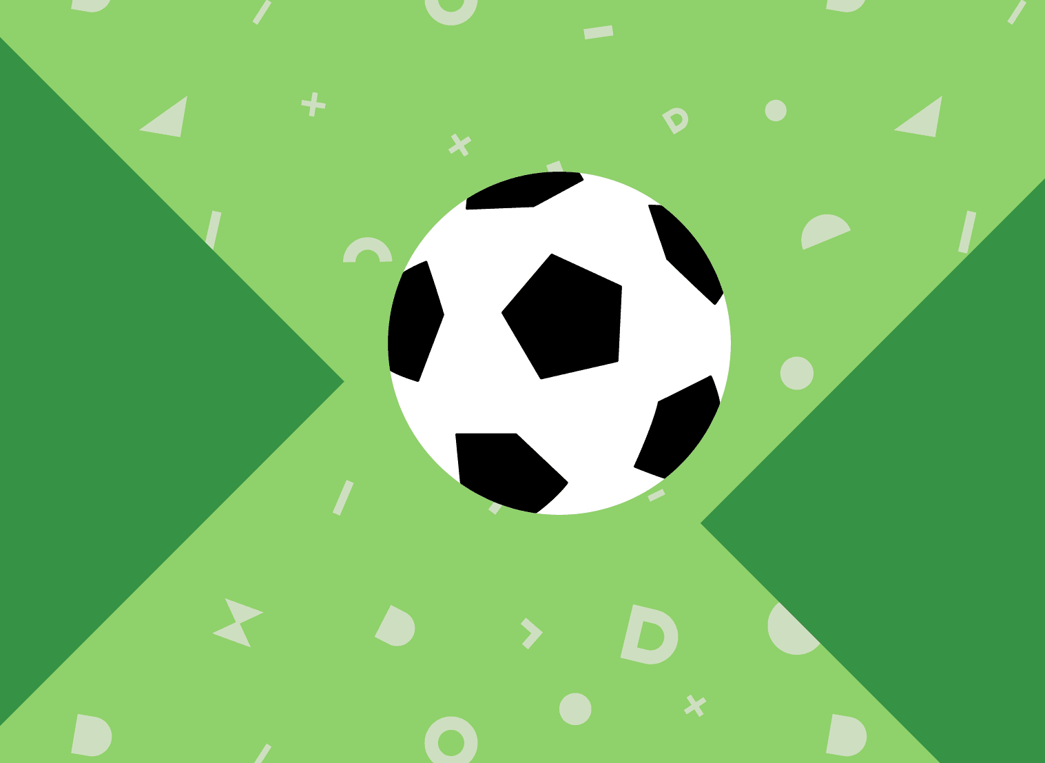 OXD illustration of a soccer ball with green background with shapes