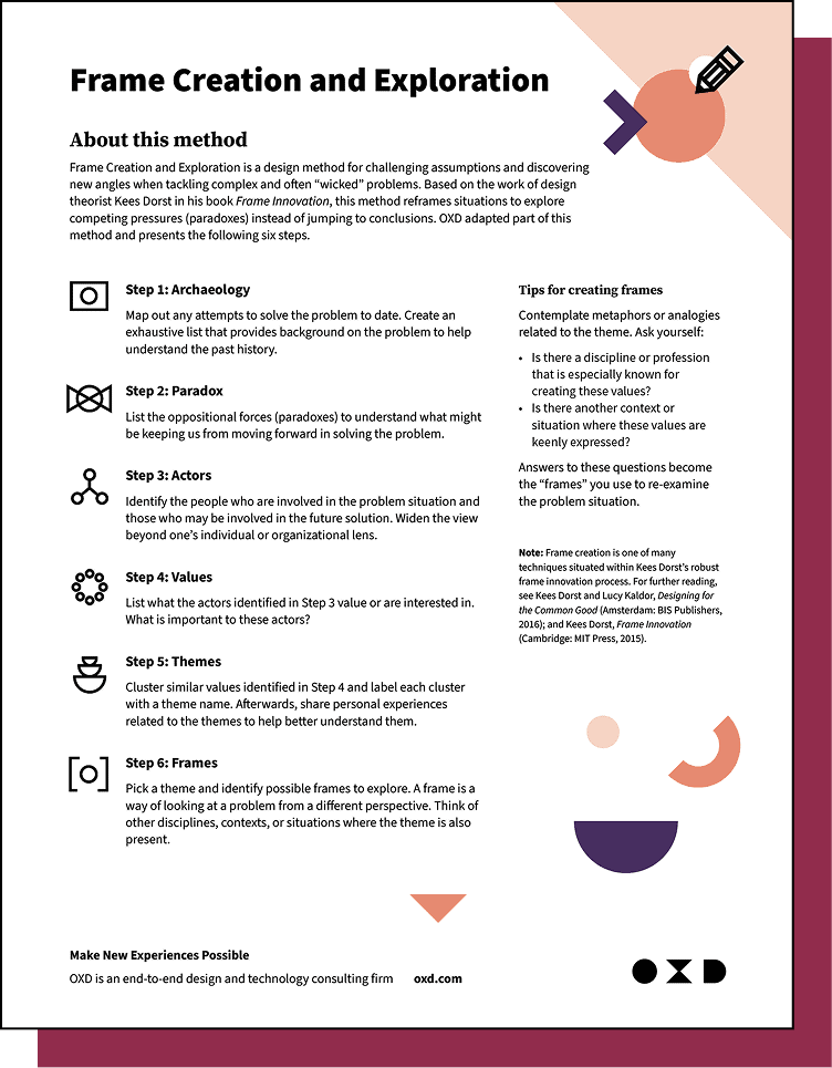 OXD's Frame Creation Worksheet