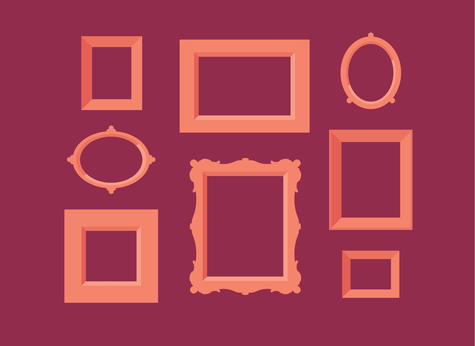 OXD illustration of varying picture frame types to represent the concept of Frame Creation